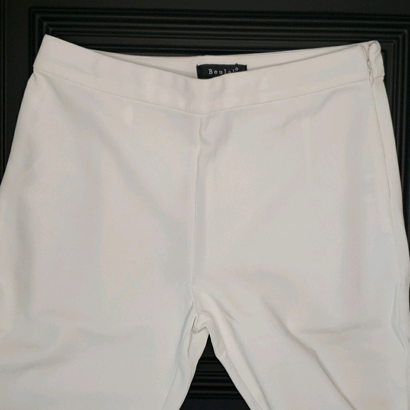 White Flare Pants With Side Split - Picture 3 of 3